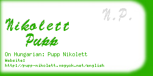 nikolett pupp business card